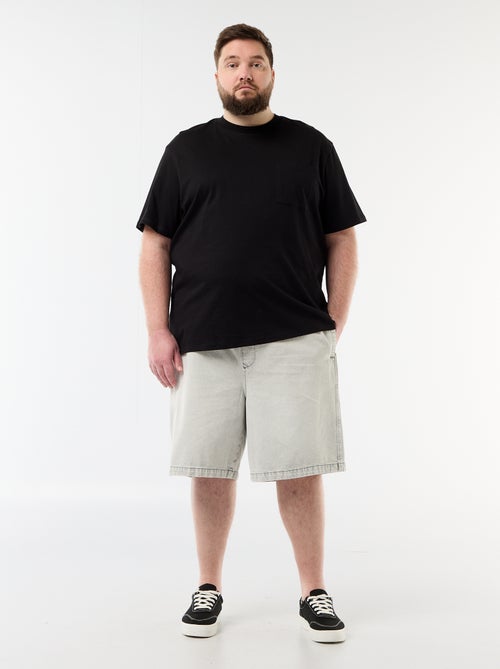 Bermudas de sarja com cordões de ajuste - Kiabi