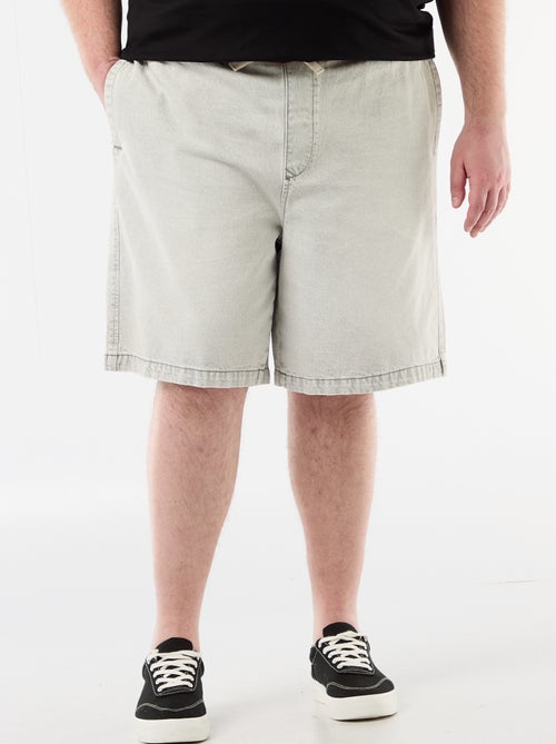 Bermudas de sarja com cordões de ajuste - Kiabi