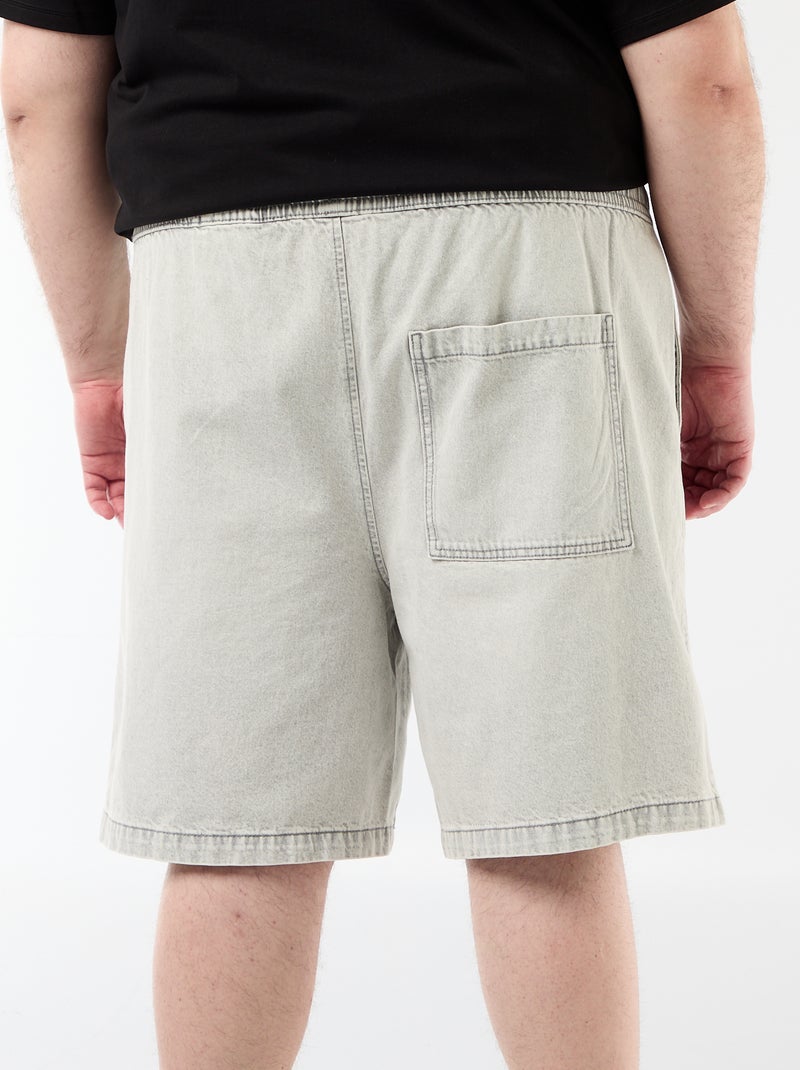 Bermudas de sarja com cordões de ajuste Cinza - Kiabi