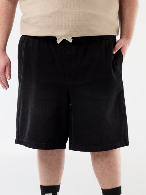 Bermudas de sarja com cordões de ajuste - Kiabi