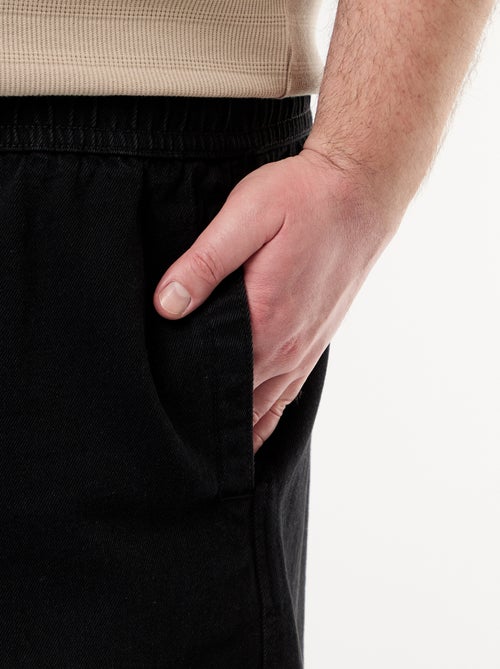 Bermudas de sarja com cordões de ajuste - Kiabi