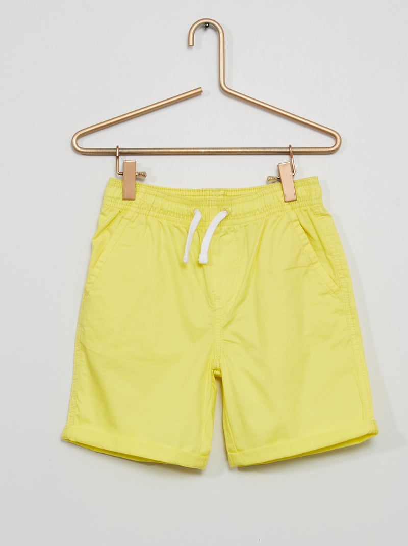 Bermudas de sarja de algodão AMARELO - Kiabi