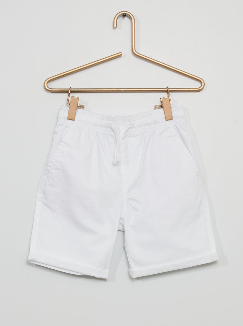 Bermudas de sarja de algodão BRANCO - Kiabi
