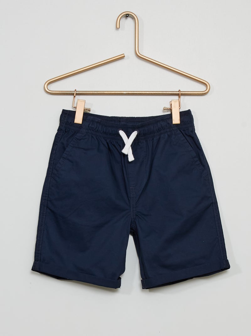 Bermudas de sarja de algodão PRETO - Kiabi