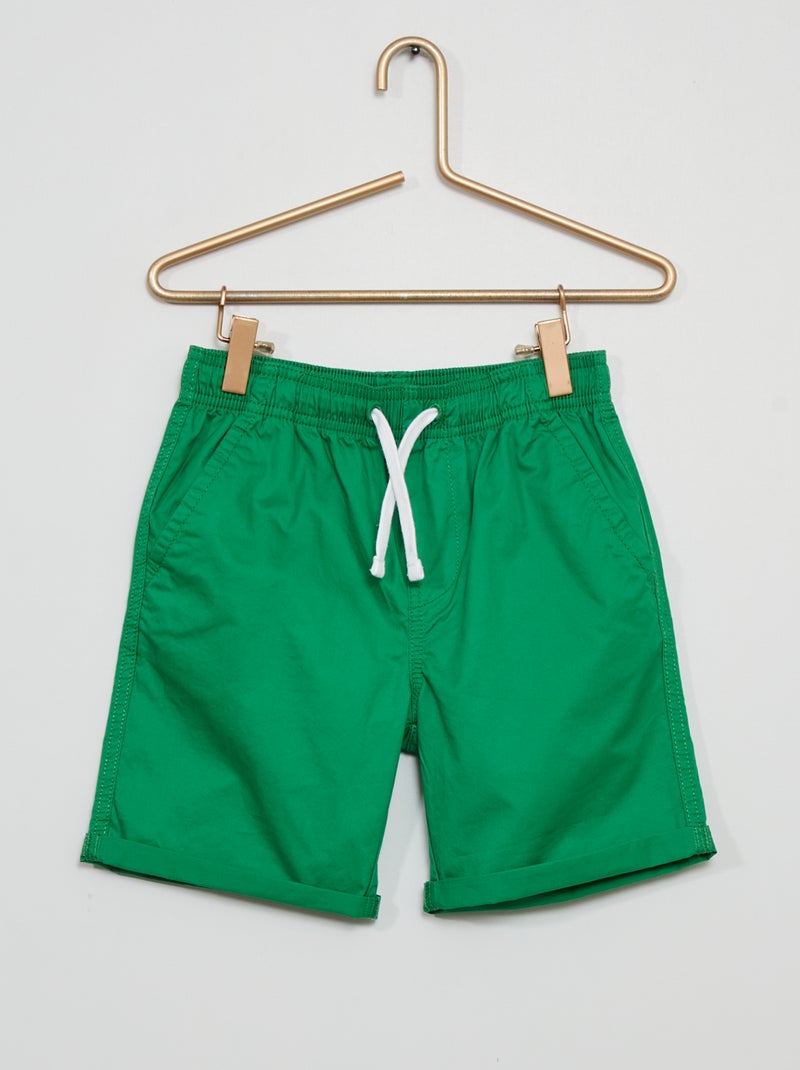Bermudas de sarja de algodão VERDE - Kiabi