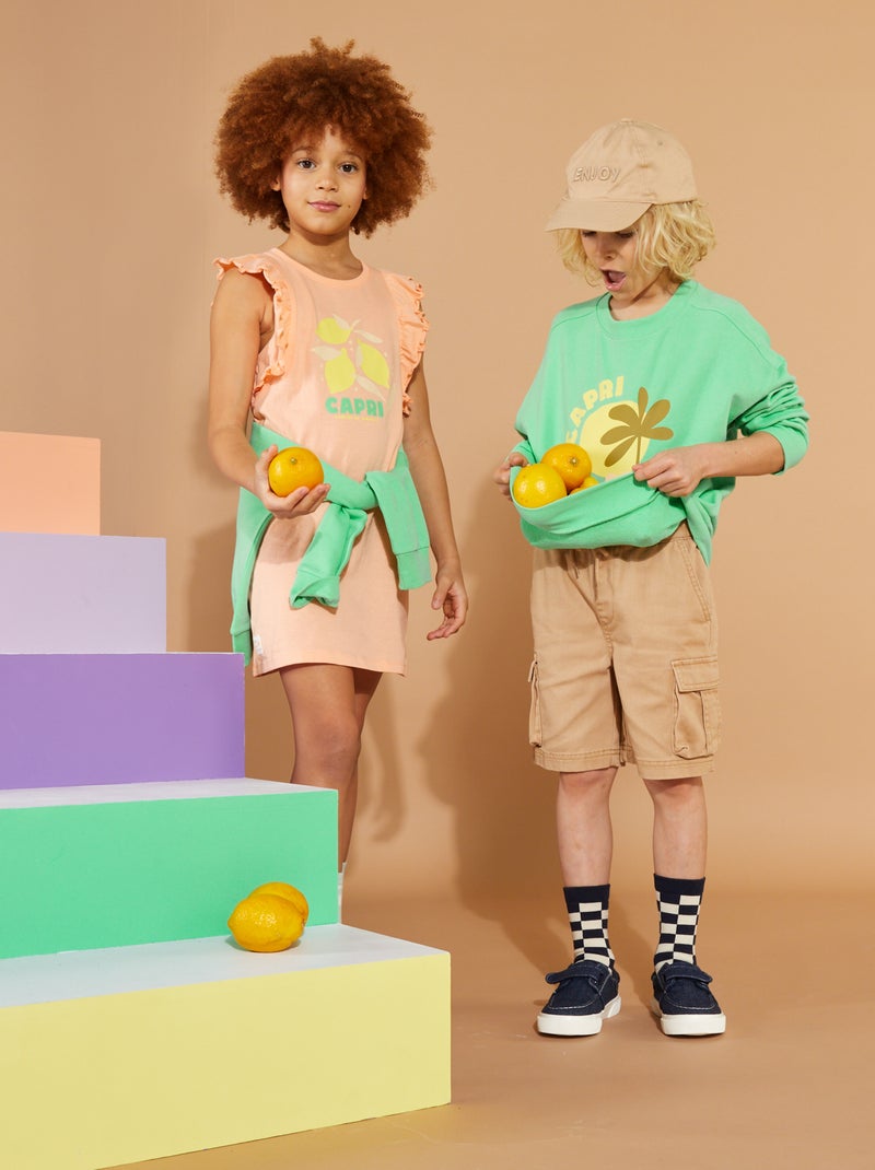 Bermudas direitas com bolsos laterais BEGE - Kiabi