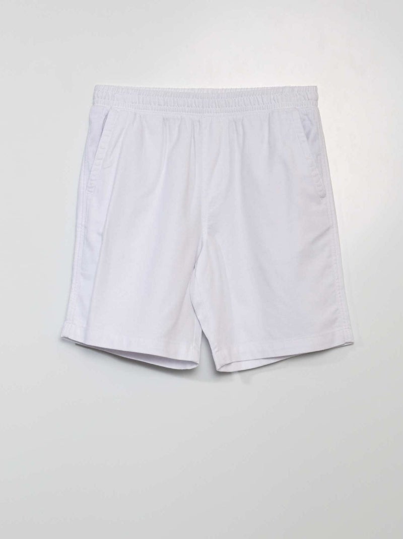 Bermudas elásticas com linho BRANCO - Kiabi