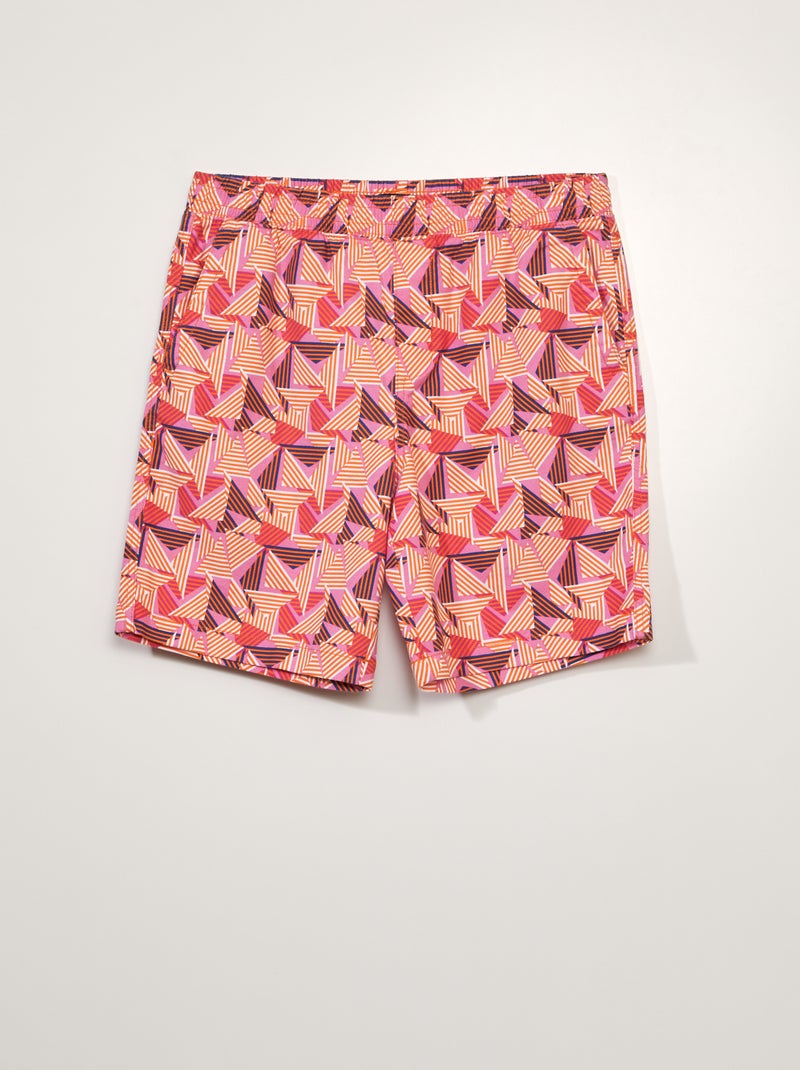 Bermudas elásticas com linho LARANJA - Kiabi
