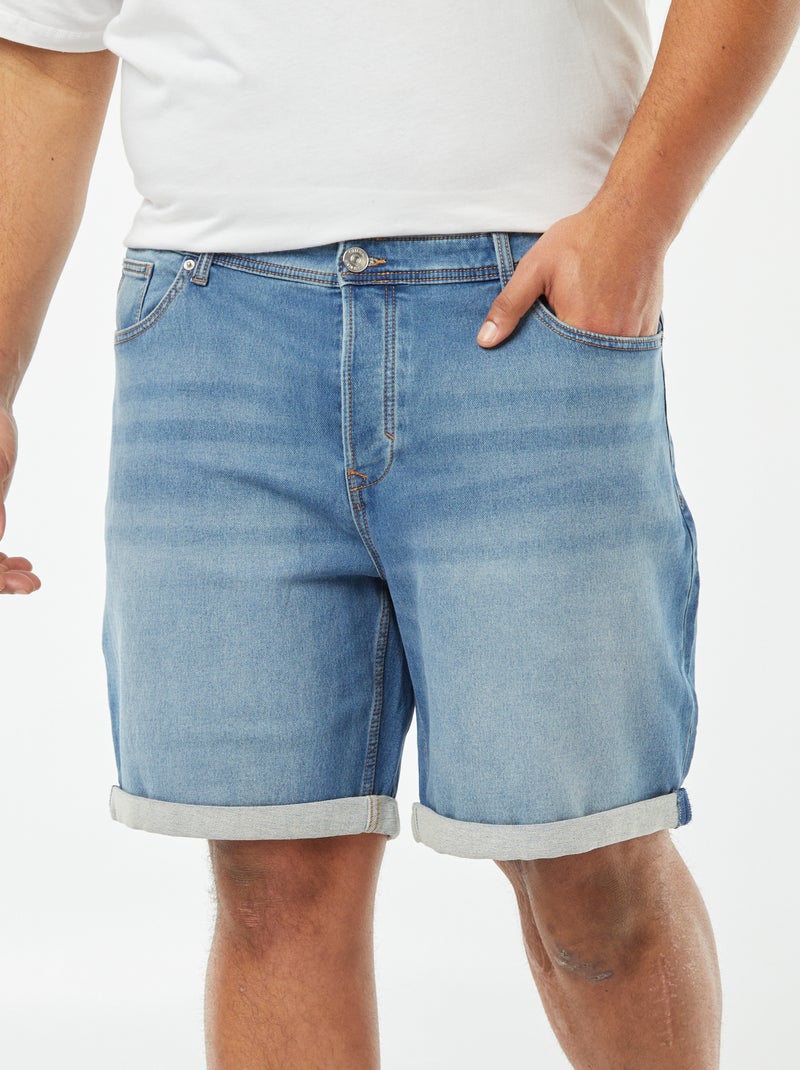 Bermudas elásticas de ganga AZUL - Kiabi