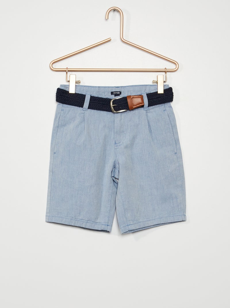 Bermudas em cambraia Azul - Kiabi