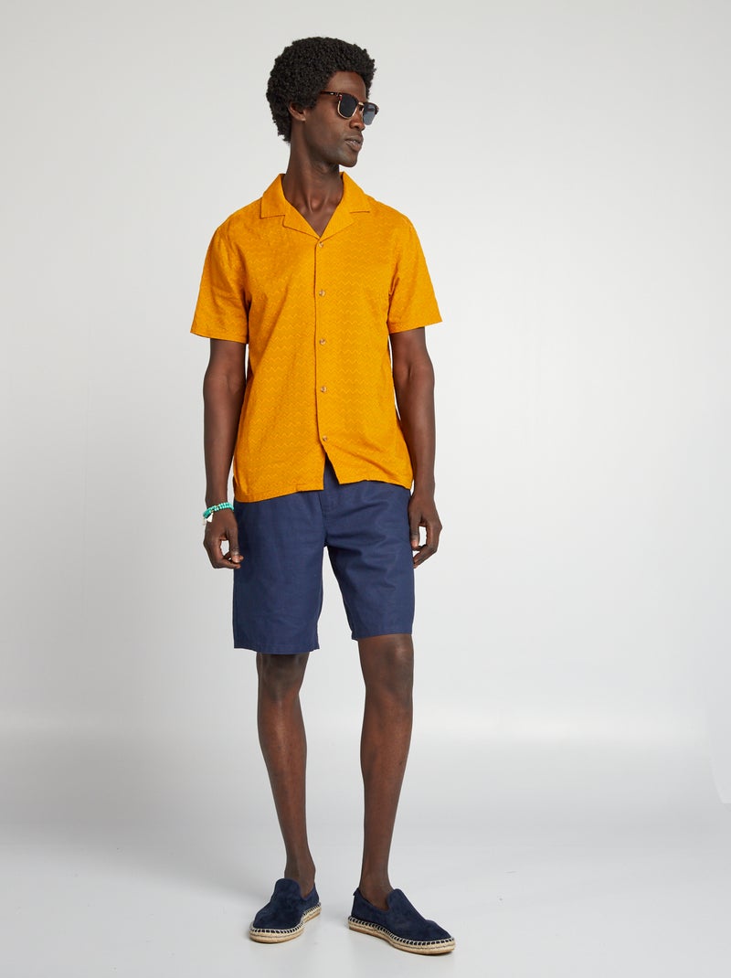 Bermudas em cânhamo PRETO - Kiabi