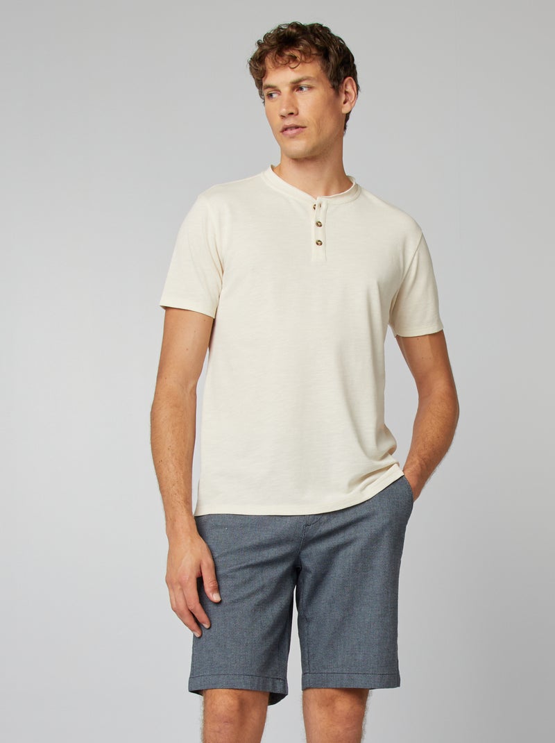Bermudas em chino estilo sarja AZUL - Kiabi