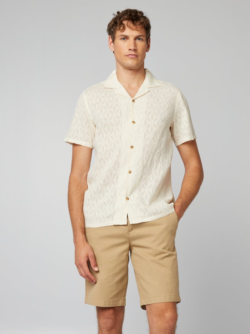 Bermudas em chino estilo sarja BEGE - Kiabi