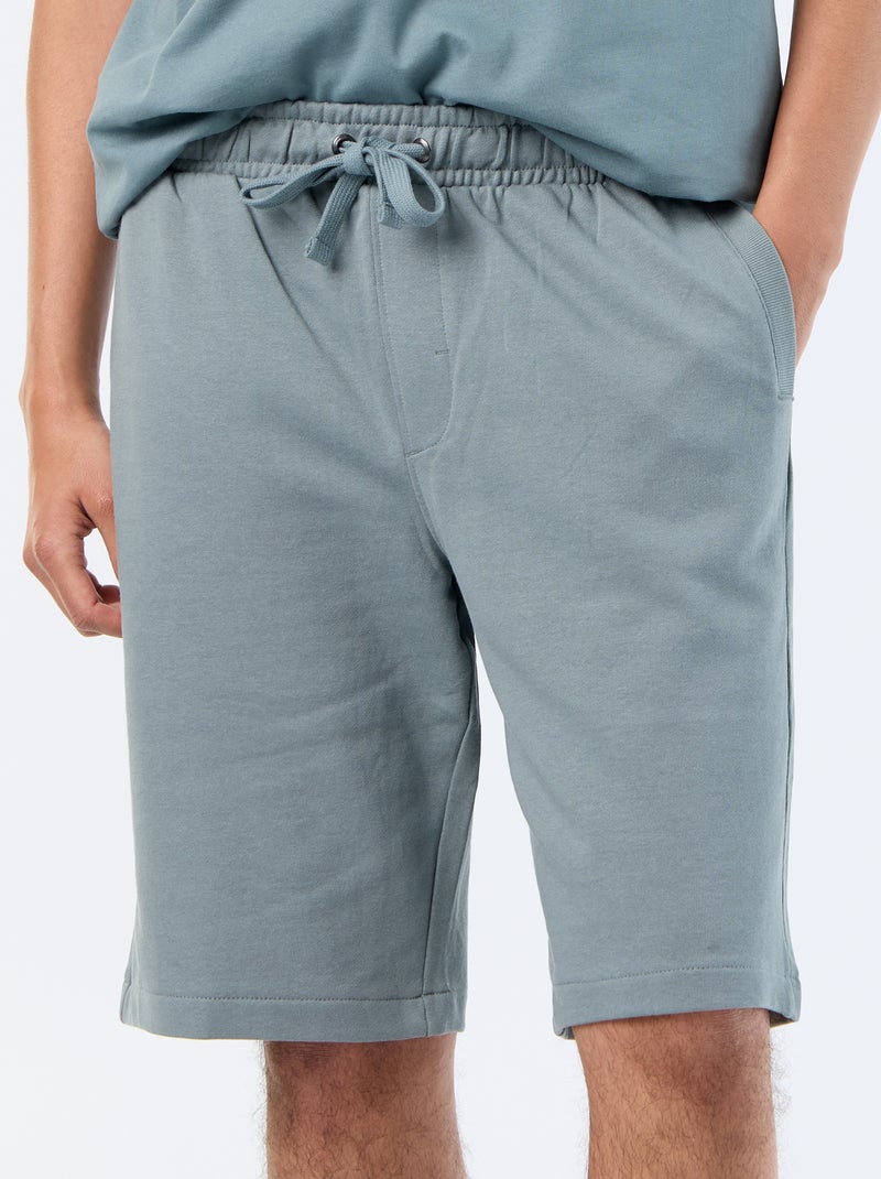 Bermudas em French Terry Azul - Kiabi
