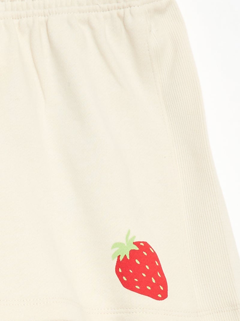 Bermudas em French Terry Branco - Kiabi
