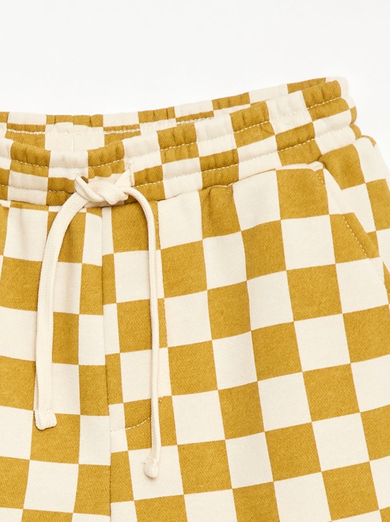 Bermudas em French Terry com padrão Bege - Kiabi