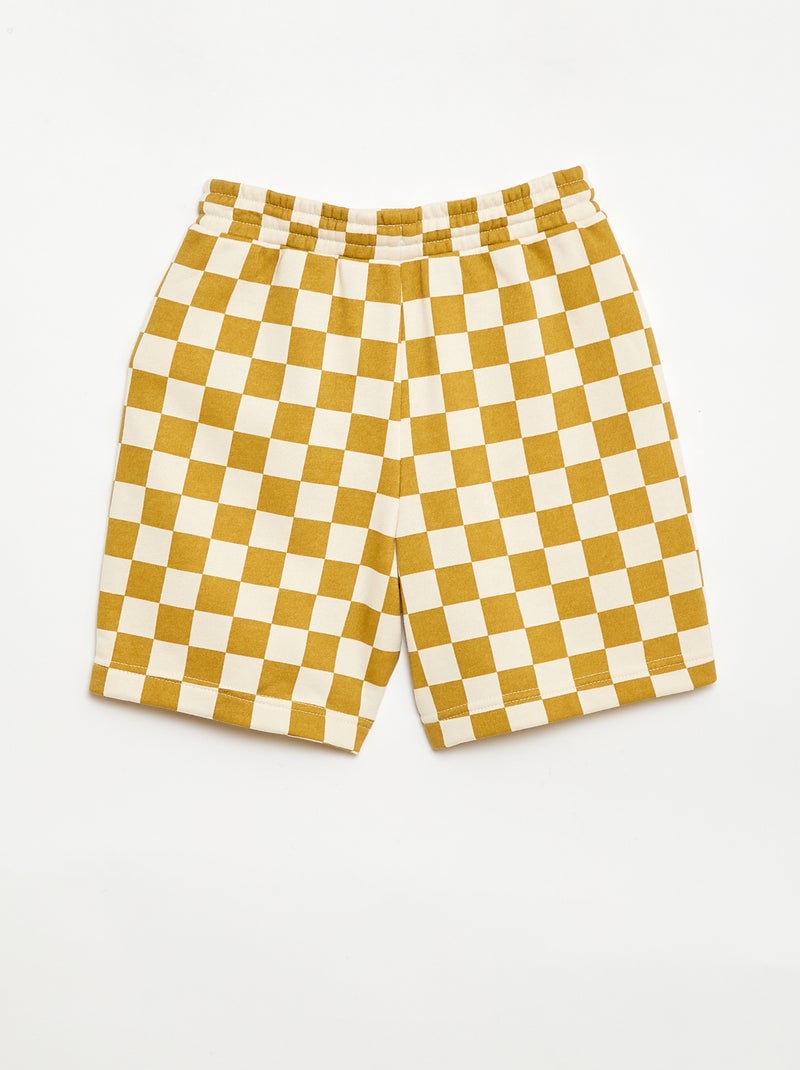 Bermudas em French Terry com padrão Bege - Kiabi