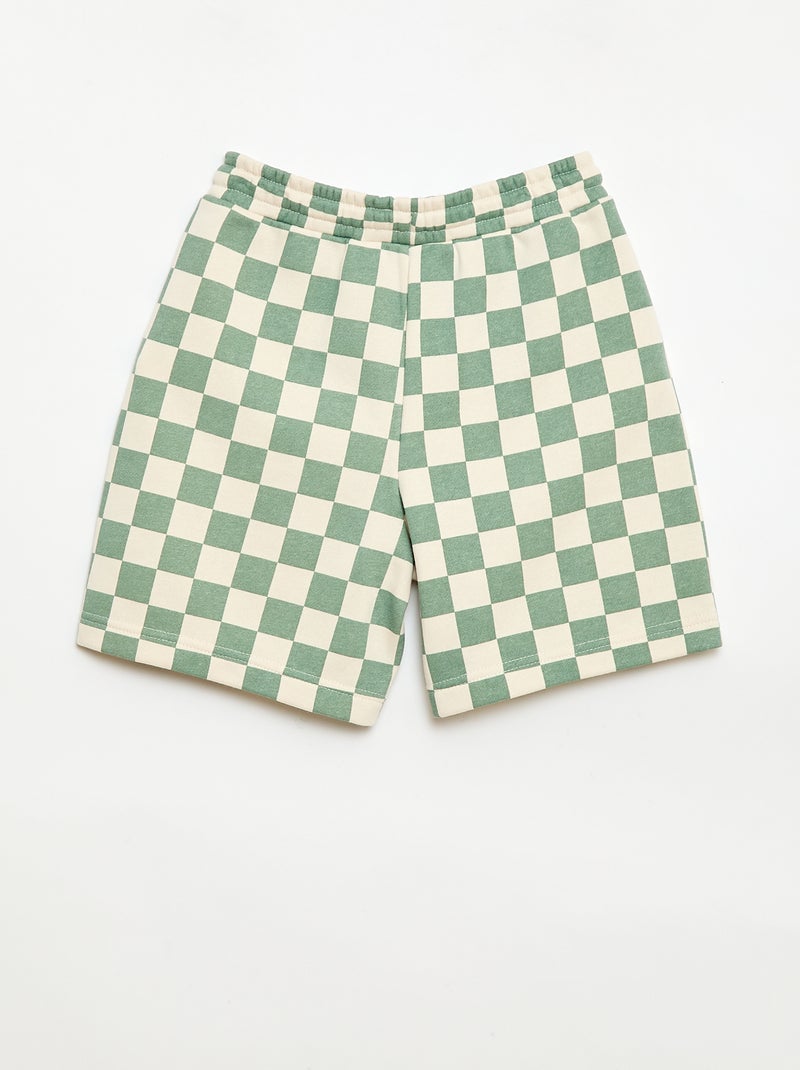 Bermudas em French Terry com padrão Bege - Kiabi