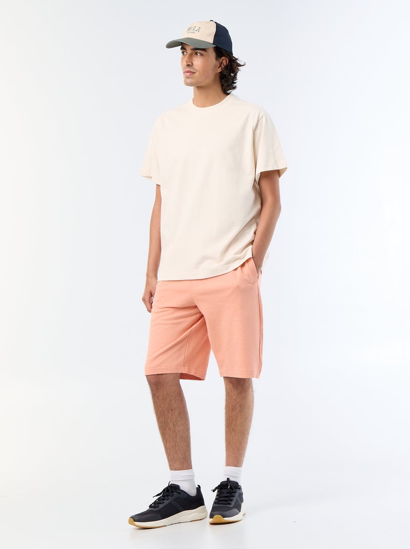 Bermudas em French Terry Laranja - Kiabi