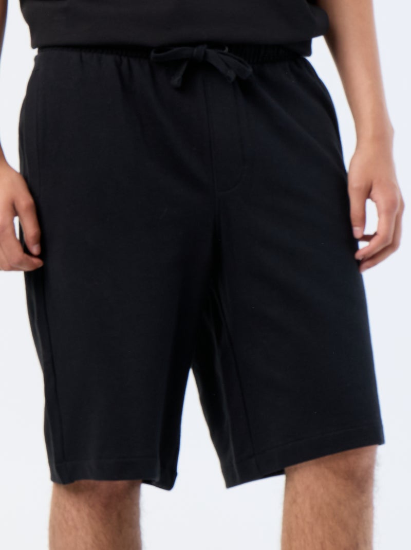 Bermudas em French Terry Preto - Kiabi