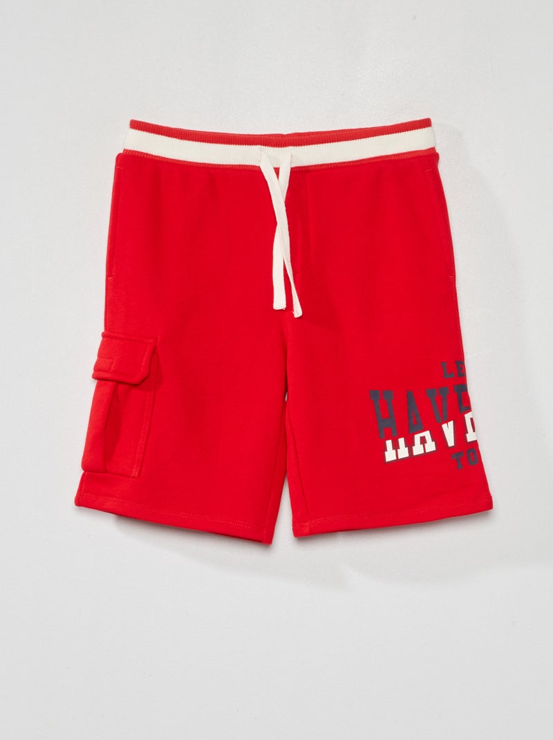 Bermudas em french terry VERMELHO - Kiabi