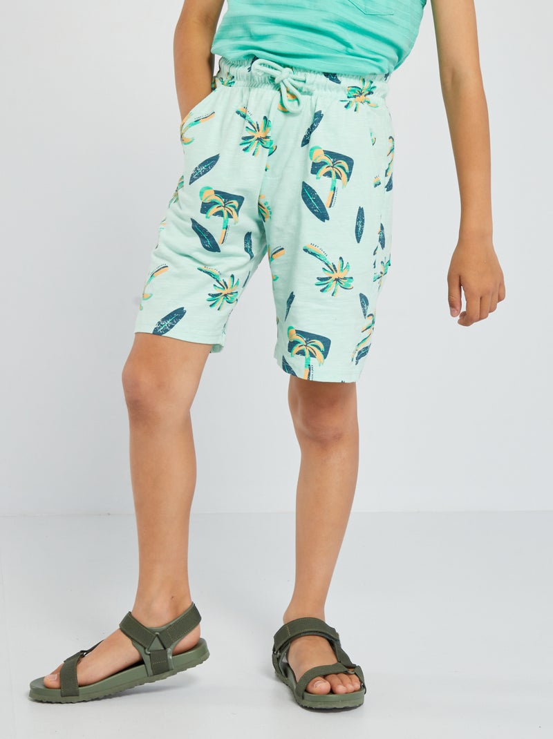 Bermudas em jersey estampadas VERDE - Kiabi