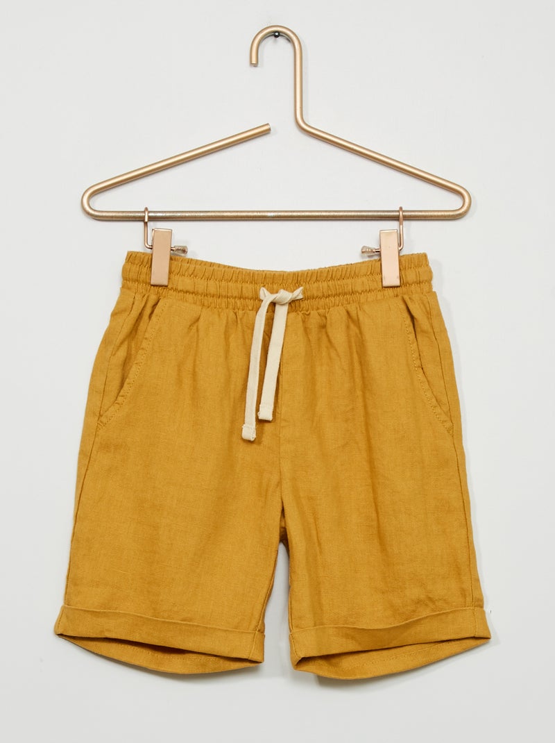 Bermudas em linho BEGE - Kiabi