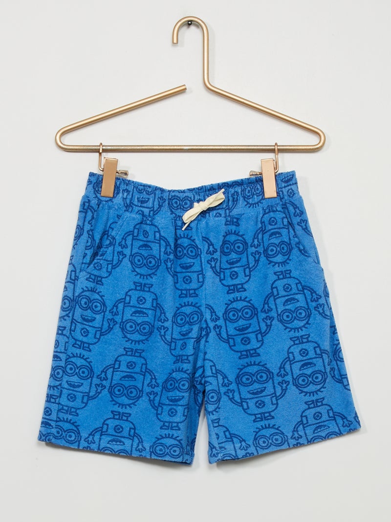 Bermudas em malha felpa AZUL - Kiabi