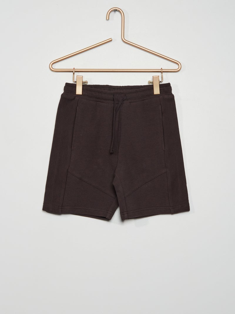 Bermudas em malha ottoman Cinza Escuro - Kiabi