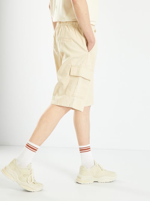 Bermudas em malha pontilhada com bolsos - Kiabi