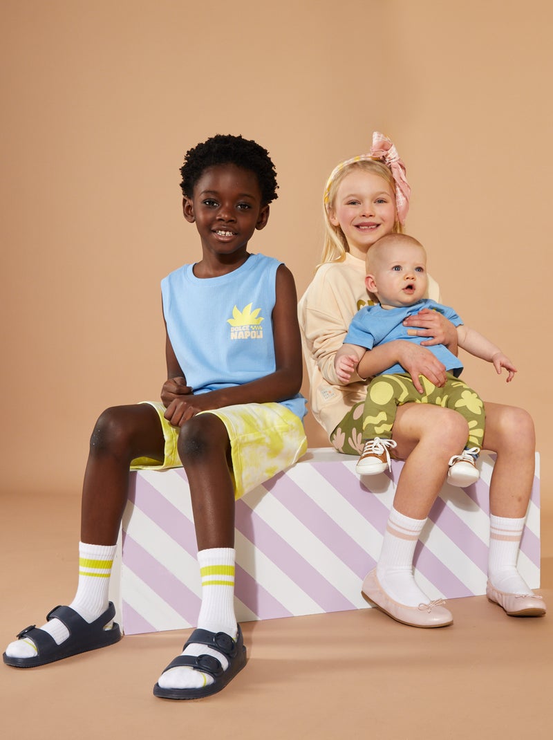 Bermudas em moletão AMARELO - Kiabi