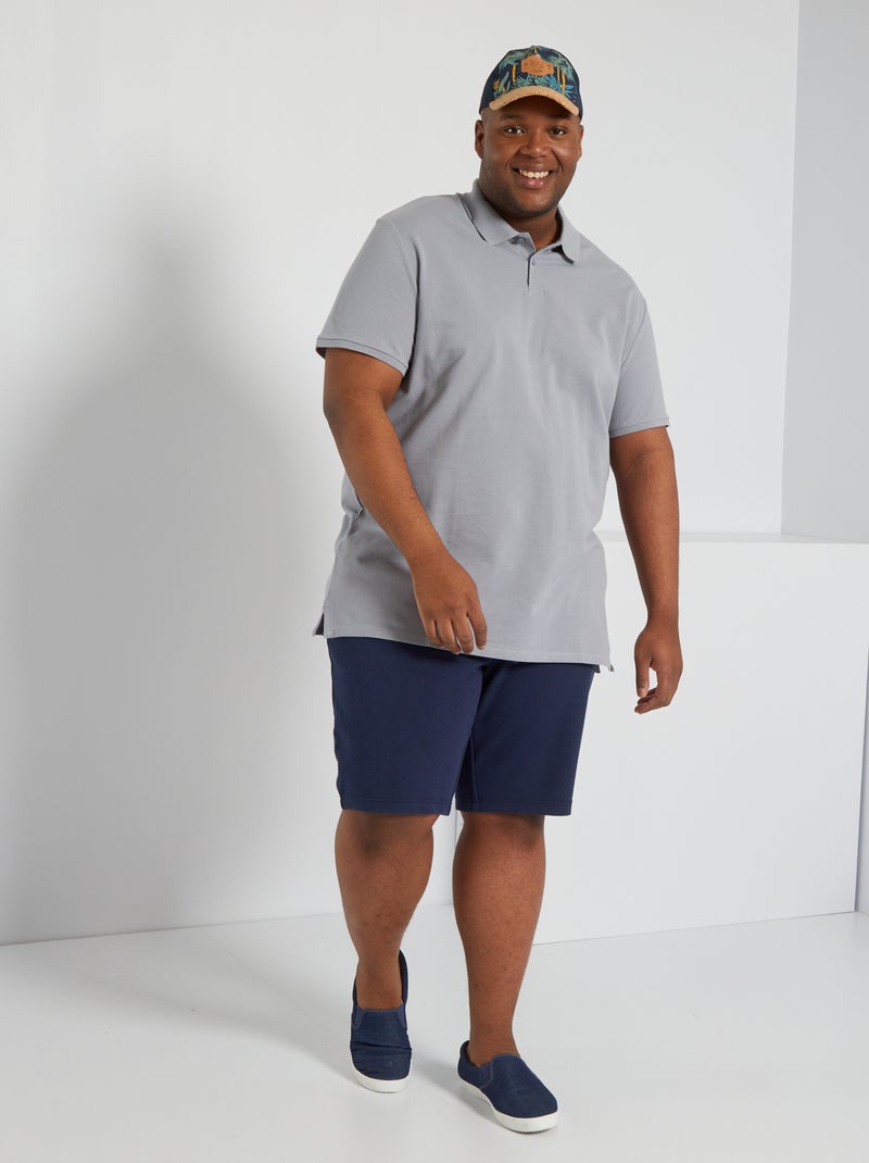Bermudas em moletão Azul Preto - Kiabi