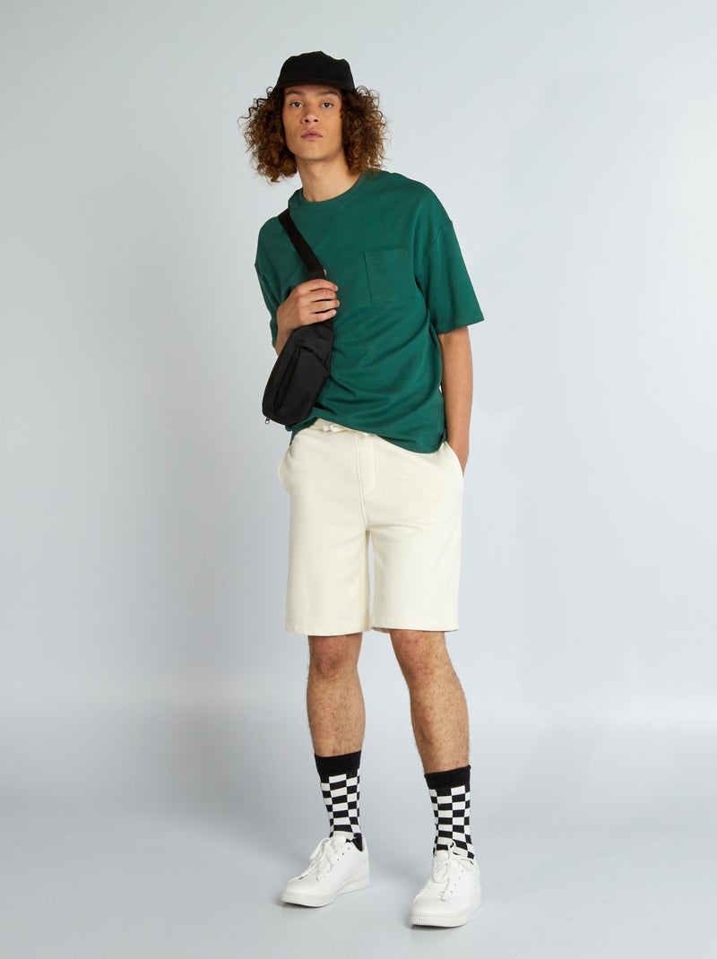 Bermudas em moletão BRANCO - Kiabi