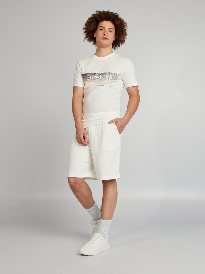 Bermudas em moletão BRANCO - Kiabi
