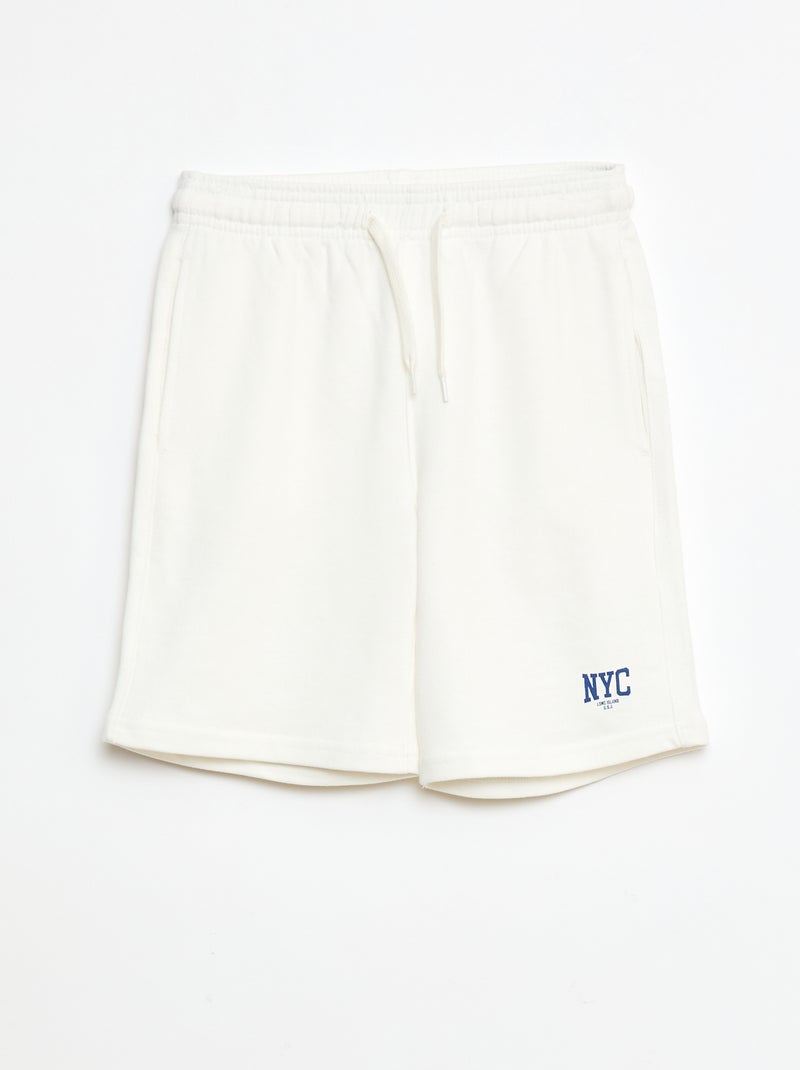 Bermudas em moletão Branco - Kiabi