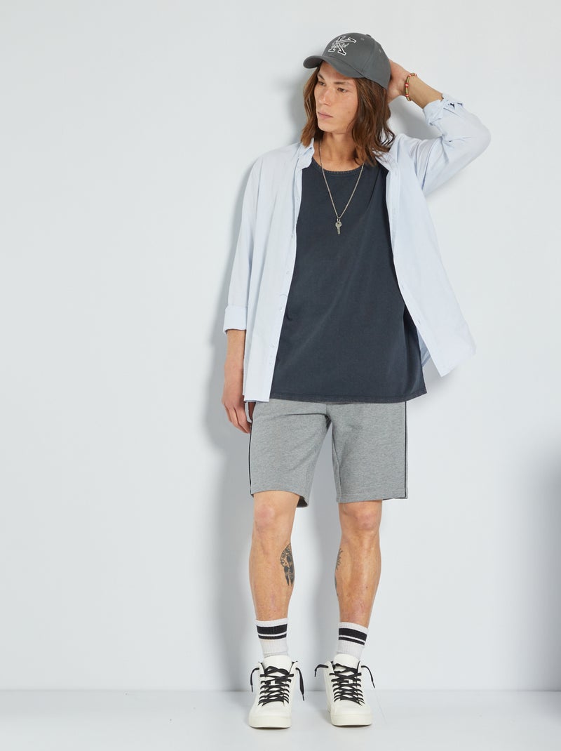 Bermudas em moletão CINZA - Kiabi
