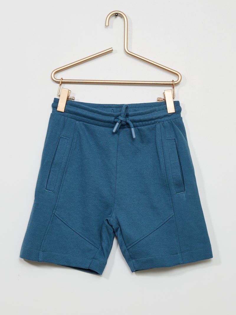 Bermudas em moletão com atilhos de fantasia AZUL - Kiabi