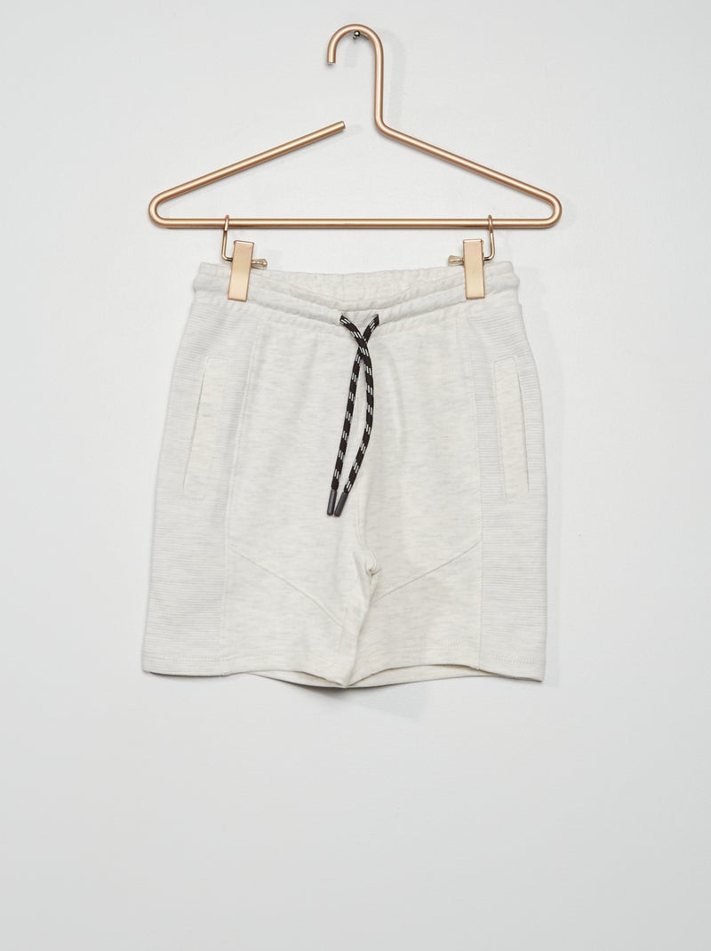 Bermudas em moletão com atilhos de fantasia BRANCO - Kiabi
