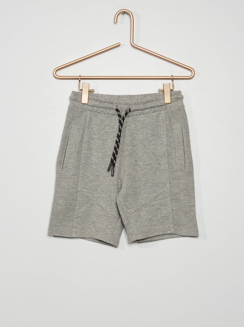 Bermudas em moletão com atilhos de fantasia CINZA - Kiabi