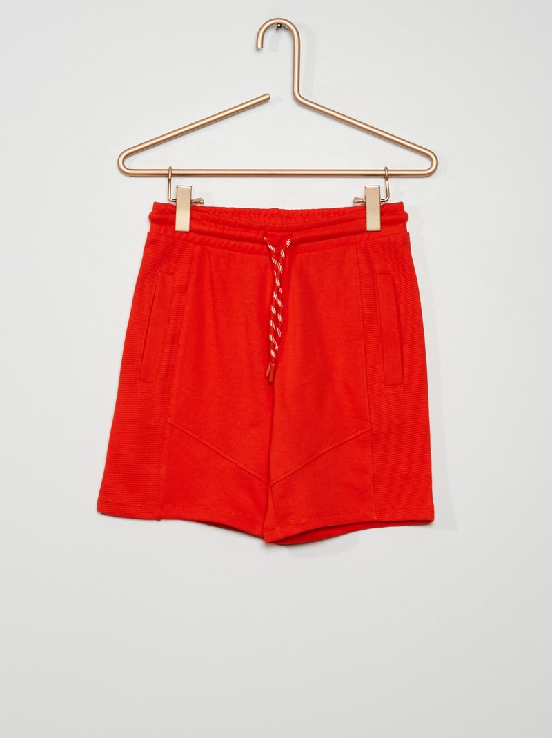 Bermudas em moletão com atilhos de fantasia Vermelho - Kiabi