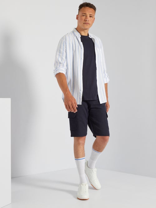 Bermudas em moletão com bolsos com aba - Kiabi