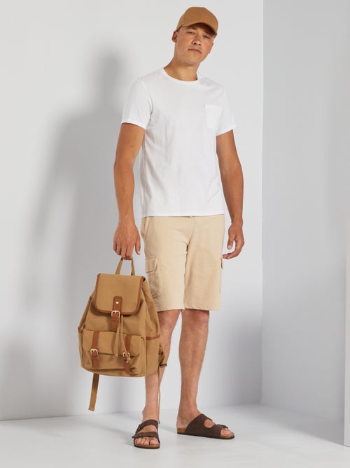 Bermudas em moletão com bolsos com aba - Kiabi