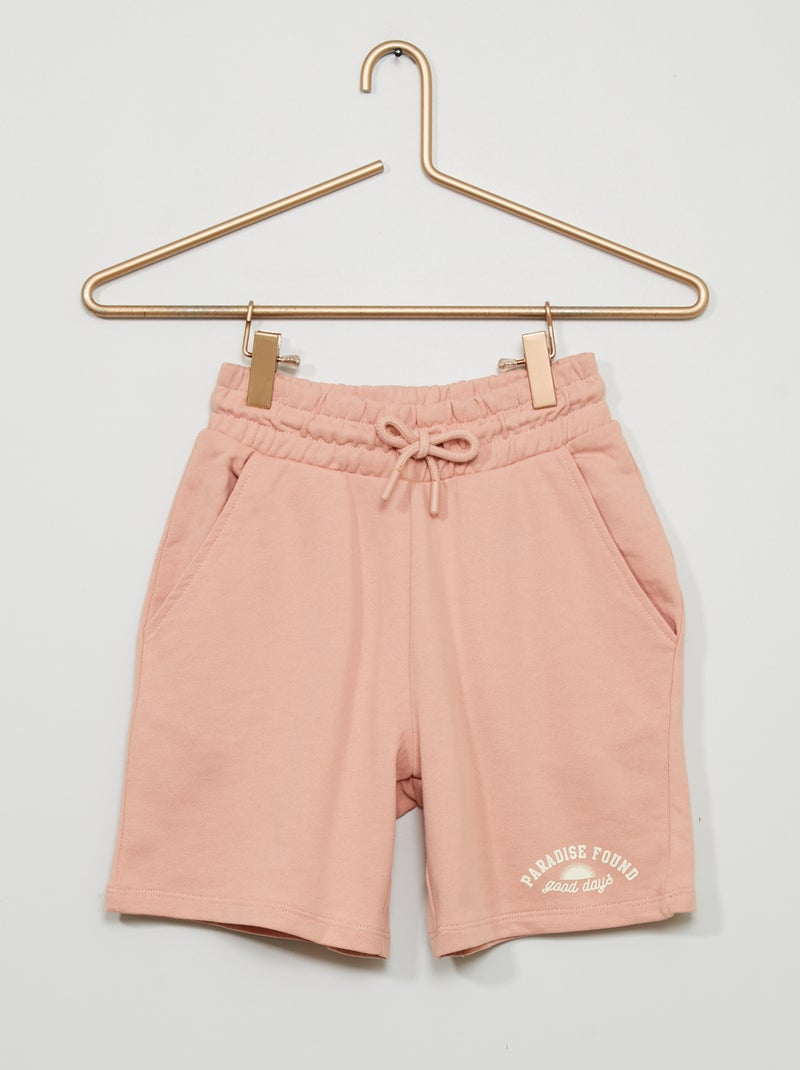 Bermudas em moletão com cós elástico ROSA - Kiabi