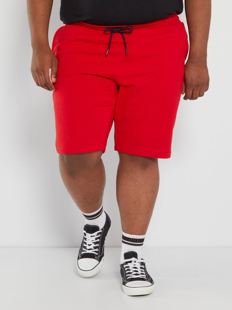 Bermudas em moletão com cós elástico VERMELHO - Kiabi