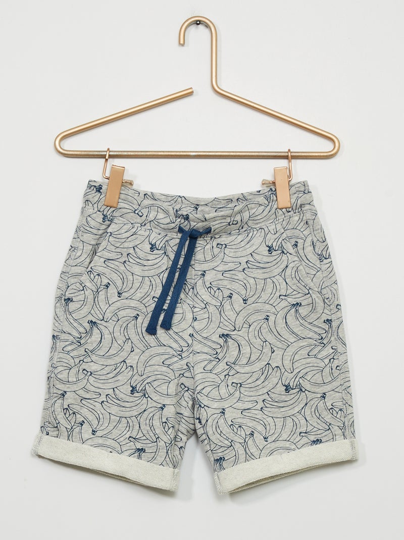 Bermudas em moletão com estampado CINZA - Kiabi