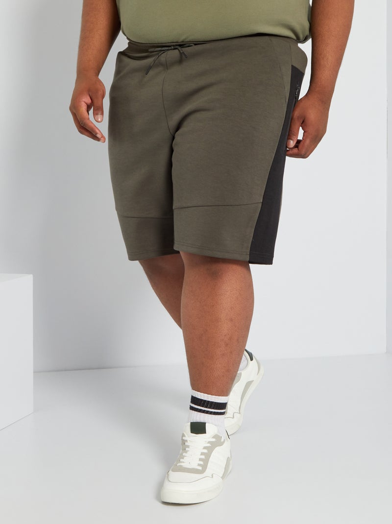 Bermudas em moletão com faixas contrastantes CAQUI - Kiabi
