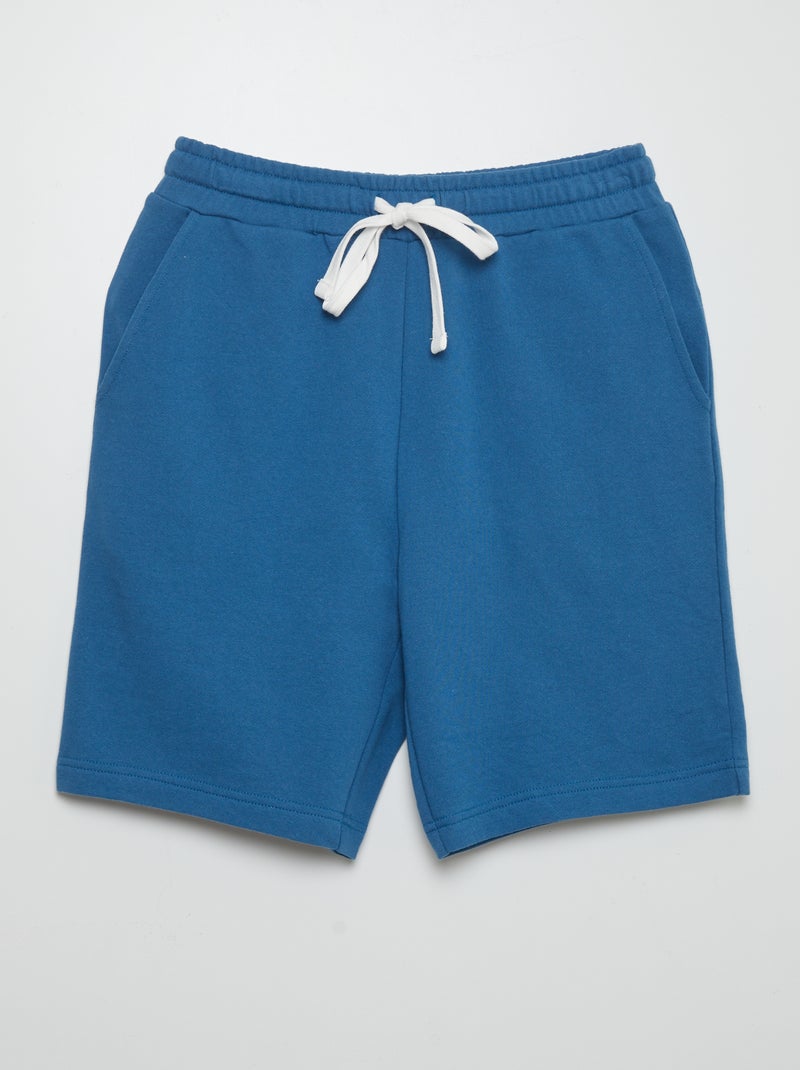Bermudas em moletão fino AZUL - Kiabi