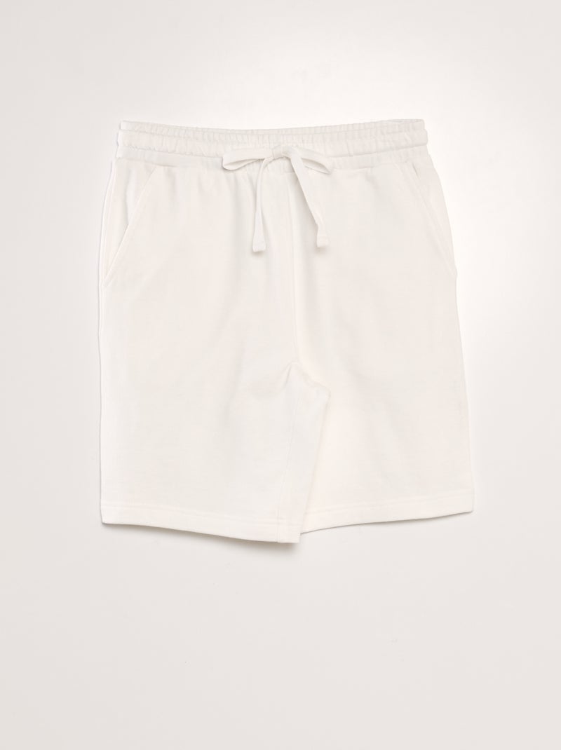 Bermudas em moletão fino Branco - Kiabi