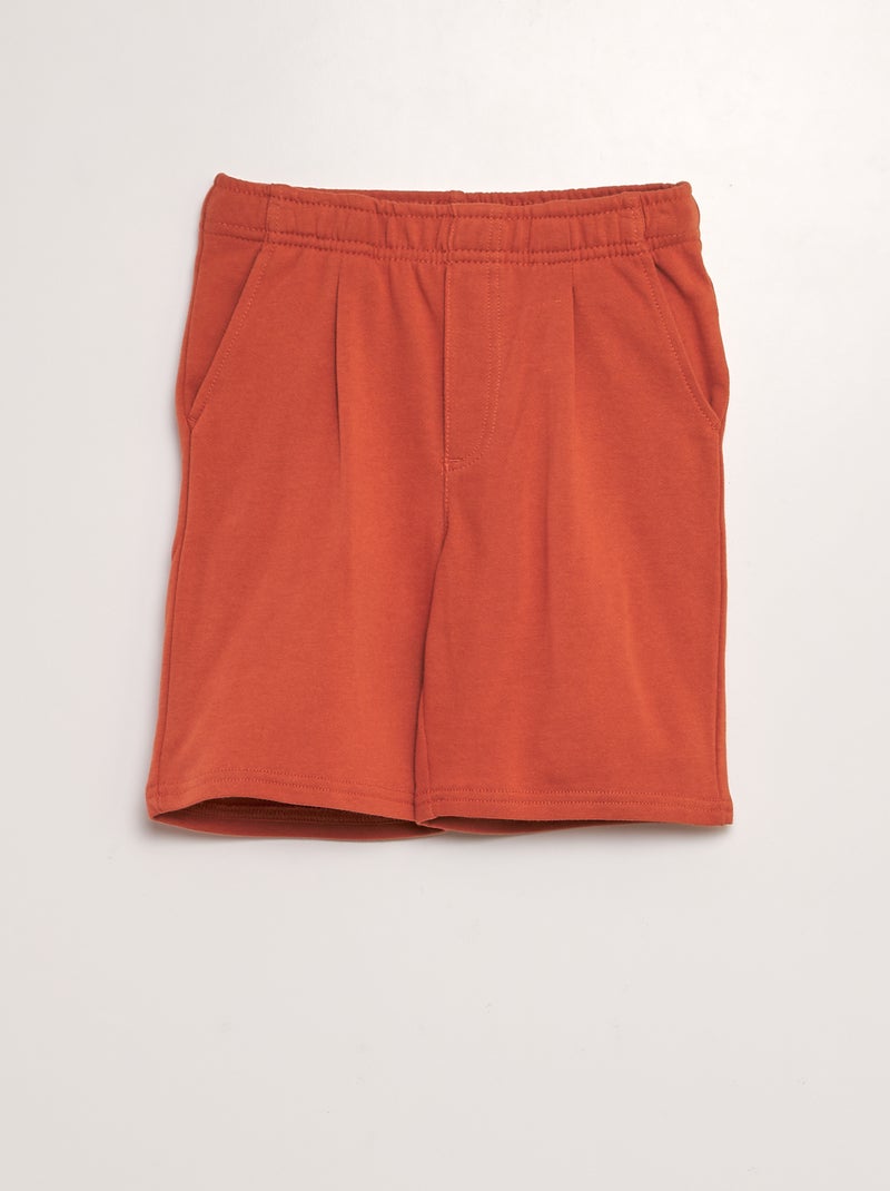 Bermudas em moletão fino Laranja - Kiabi