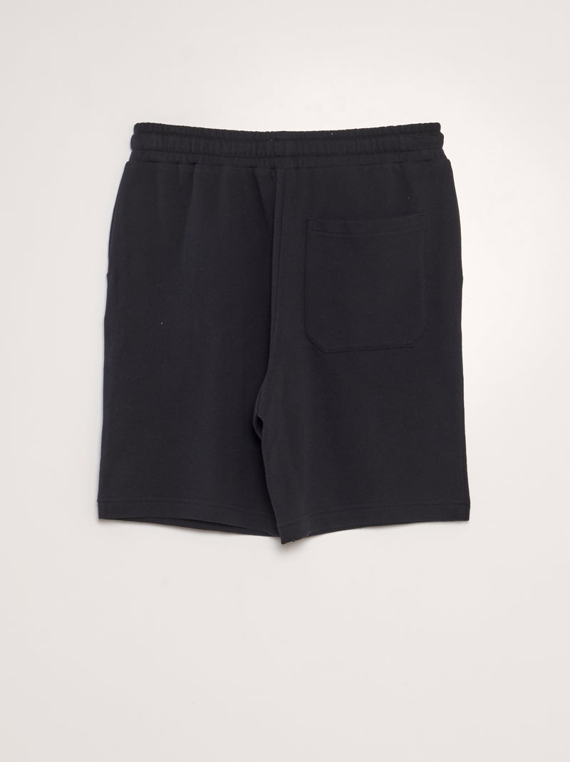 Bermudas em moletão fino Preto - Kiabi